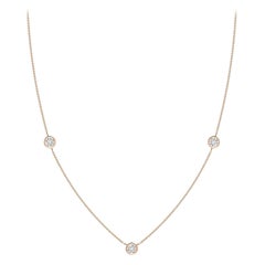 ANGARA Natural Round 0.33cttw Diamond Chain Necklace in 14K Rose Gold (H, SI2)
