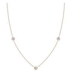 ANGARA Natural Round 0.5cttw Diamond Chain Necklace in 14K Rose Gold(I-J, I1-I2)