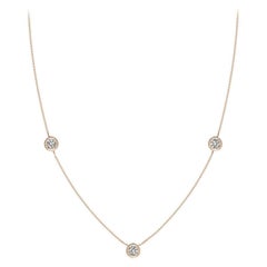 ANGARA Natural Round 0.75cttw Diamond Chain Necklace in 14K Rose Gold (K, I3)