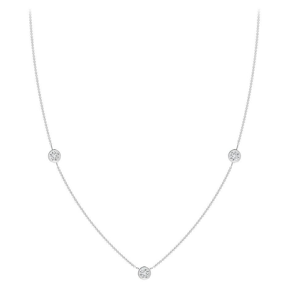 ANGARA Natural Round 0.5cttw Diamond Chain Necklace in Platinum (Color- H, SI2)