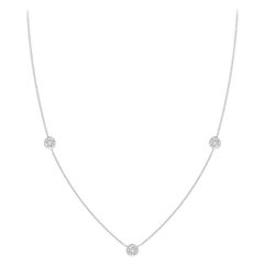 ANGARA Natural Round 0.5cttw Diamond Chain Necklace in Platinum (Color- H, SI2)