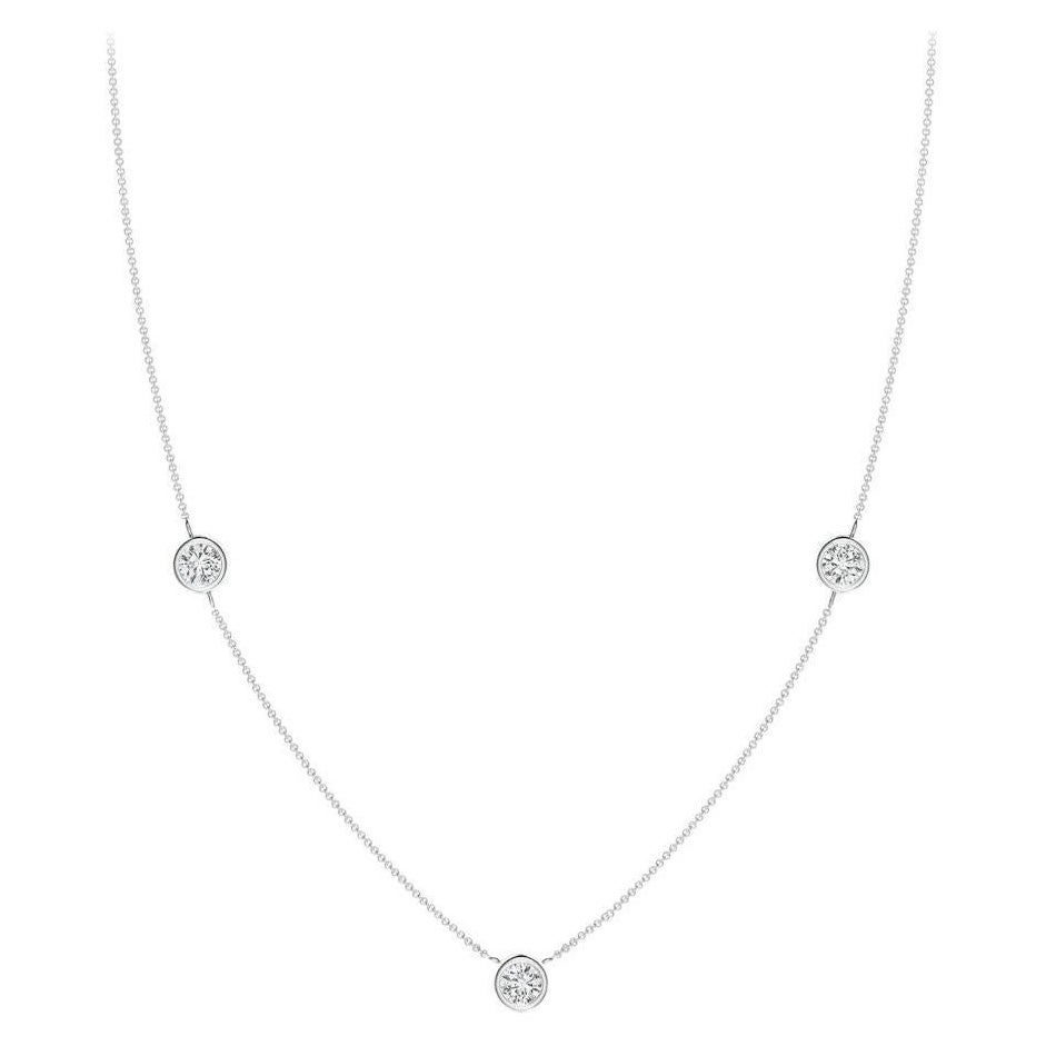 ANGARA Natural Round 0.75cttw Diamond Chain Necklace in Platinum (Color- H, SI2)