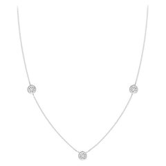 ANGARA Natural Round 0.75cttw Diamond Chain Necklace in Platinum (Color- H, SI2)