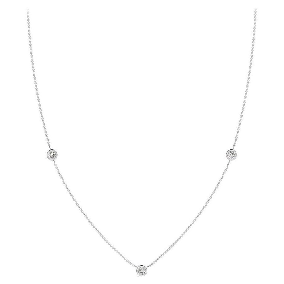 Natural Round 0.33cttw Diamond Chain Necklace in Platinum (I-J, I1-I2)