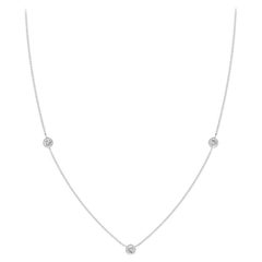 Collana con catena di diamanti tondi naturali da 0,33 carati in platino (I-J, I1-I2)