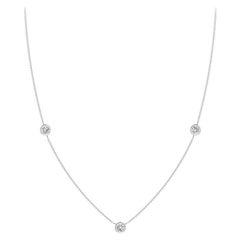 Collier chaîne en platine avec diamant naturel rond de 0,5cttw ANGARA (I-J, I1-I2)