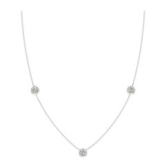 Collier en platine avec chaîne de diamants ronds de 0,33cttw ANGARA (Couleur- K, I3)