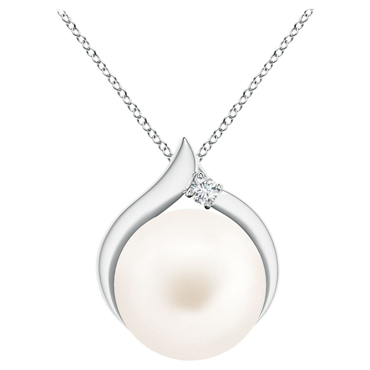 14K White Gold Freshwater Pearl Necklace