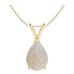 ANGARA Colgante solitario de ópalo natural en forma de pera de 1,15 ct en oro amarillo de 14 quilates