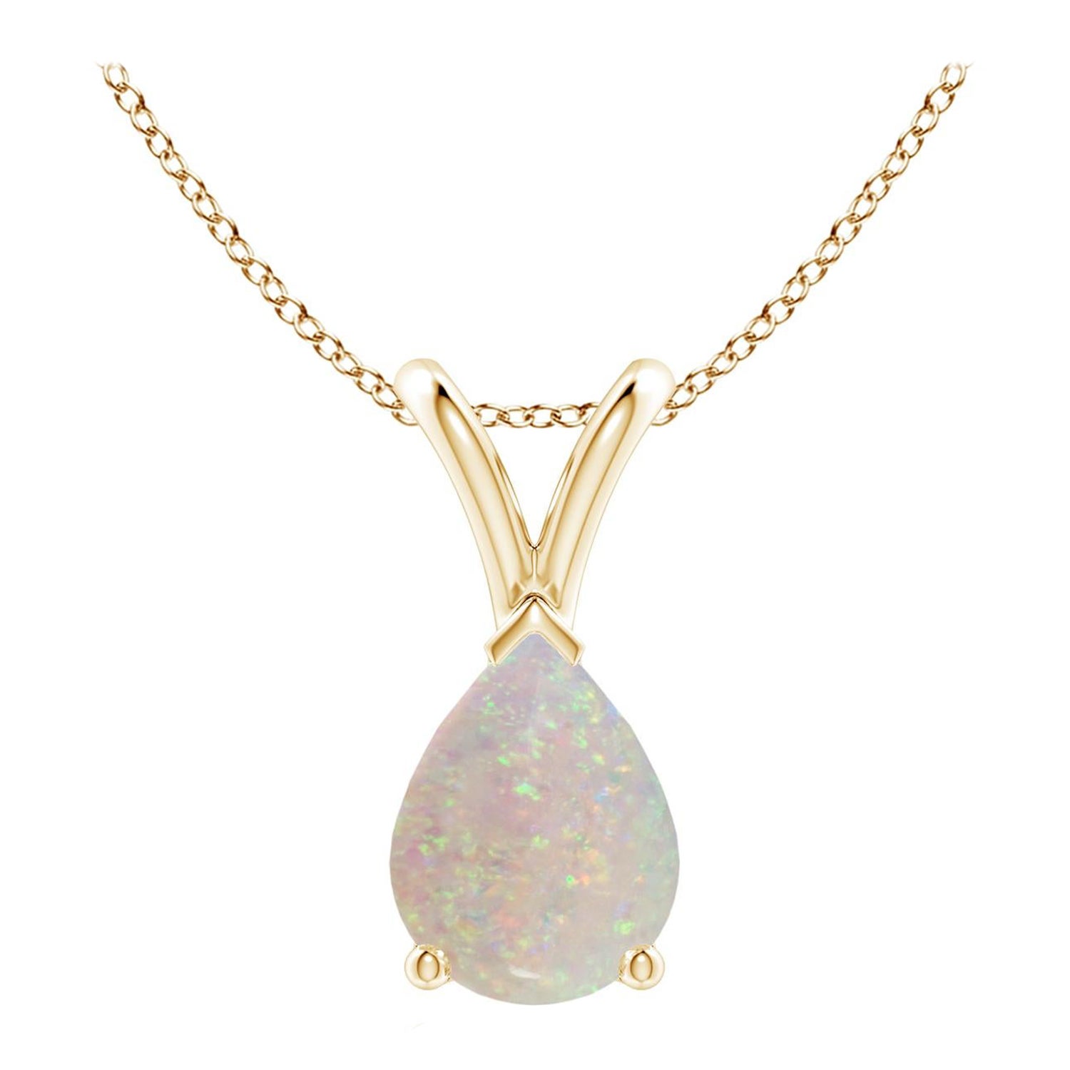 ANGARA Colgante solitario de ópalo natural en forma de pera de 0,70 ct en oro amarillo de 14 quilates en venta