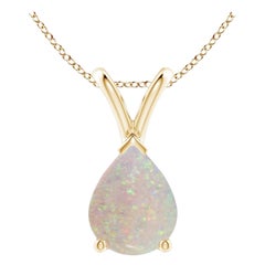 ANGARA Colgante solitario de ópalo natural en forma de pera de 0,90 ct en oro amarillo de 14 quilates