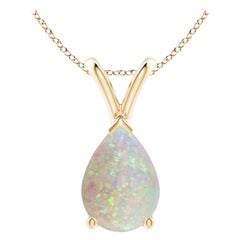 ANGARA Colgante solitario de ópalo natural en forma de pera de 1,15 ct en oro amarillo de 14 quilates