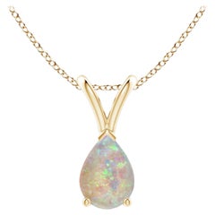 ANGARA Colgante solitario de ópalo natural en forma de pera de 0,42 ct en oro amarillo de 14 quilates