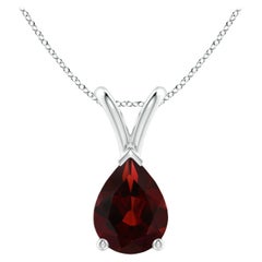 ANGARA Natural Pear-Shaped 1.30ct Garnet Solitaire Pendant in Platinum