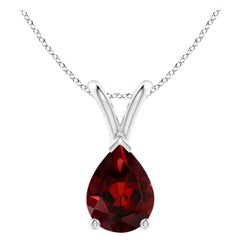 ANGARA Natural Pear-Shaped 1.30ct Garnet Solitaire Pendant in Platinum