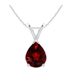 ANGARA Natural Pear-Shaped 1.80ct Garnet Solitaire Pendant in Platinum