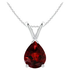 ANGARA Natural Pear-Shaped 1.80ct Garnet Solitaire Pendant in Platinum
