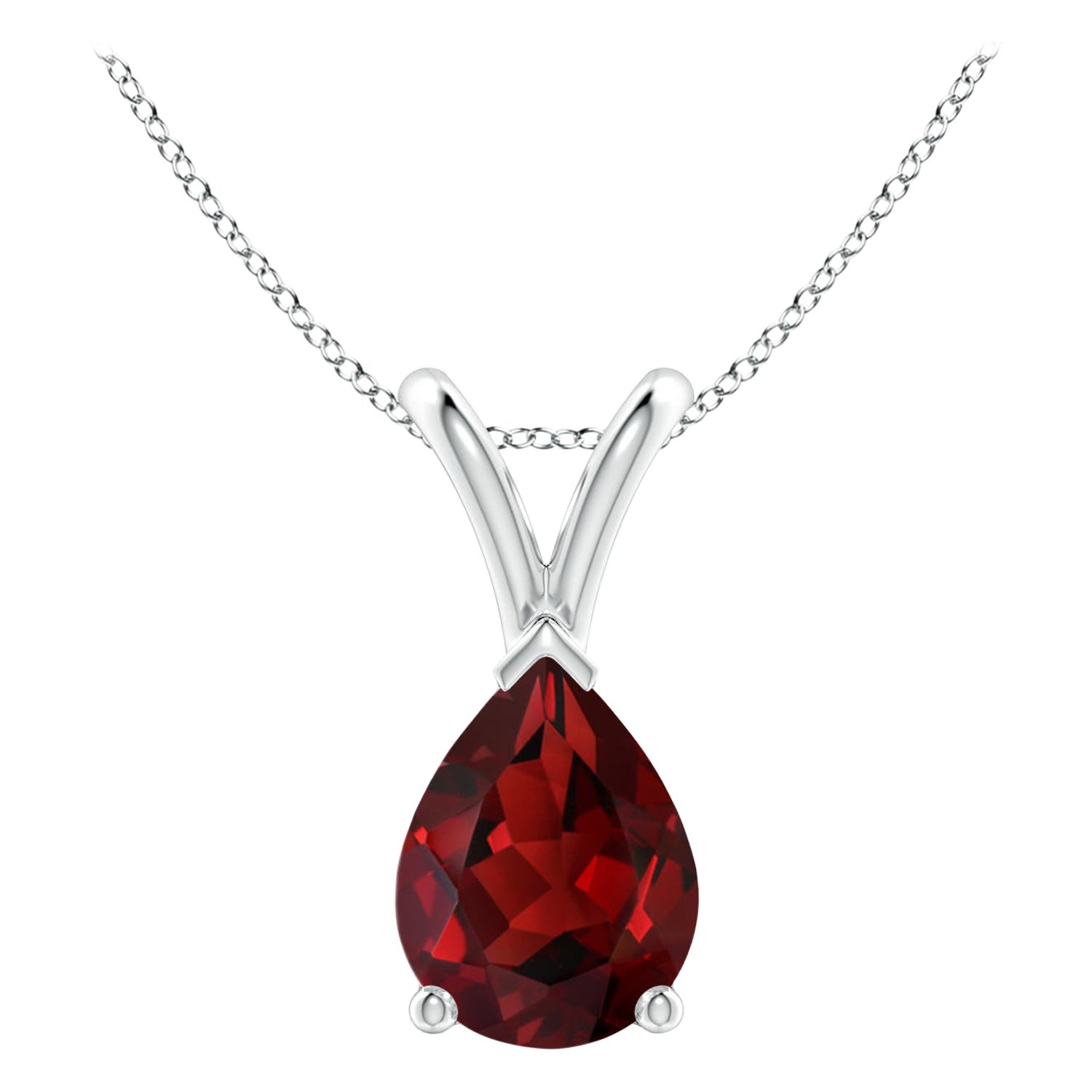 ANGARA Natural Pear-Shaped 1.30ct Garnet Solitaire Pendant in Platinum