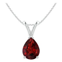 ANGARA Natural Pear-Shaped 1.30ct Garnet Solitaire Pendant in Platinum