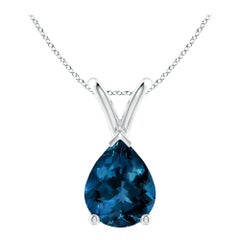 ANGARA Natural Pear-Shaped 1.90ct London Blue Topaz Pendant in Platinum