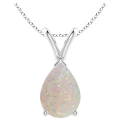 ANGARA Colgante solitario de ópalo natural en forma de pera en V de 1,15 ct en platino