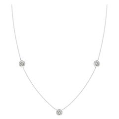 Natural Round 0.75cttw Diamond Chain Necklace in 14K White Gold (Color- K, I3)