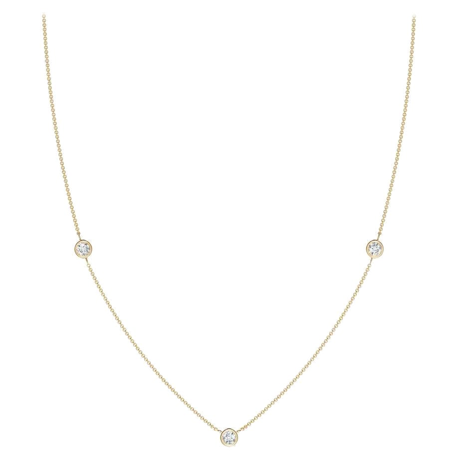 Collier en or jaune 14K avec chaîne de diamants ronds naturels 0,33cttw (Couleur- G, VS2)