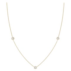Collier en or jaune 14K avec chaîne de diamants ronds naturels 0,33cttw (Couleur- G, VS2)