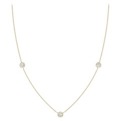 Natürliche runde 0,5cttw Diamantkette Halskette aus 14K Gelbgold (Farbe G, VS2)