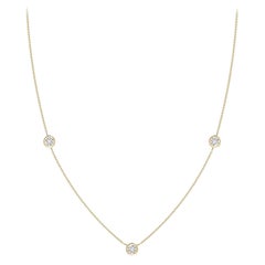 Natürliche runde 0,5cttw Diamantkette Halskette aus 14K Gelbgold (Farbe H, SI2)