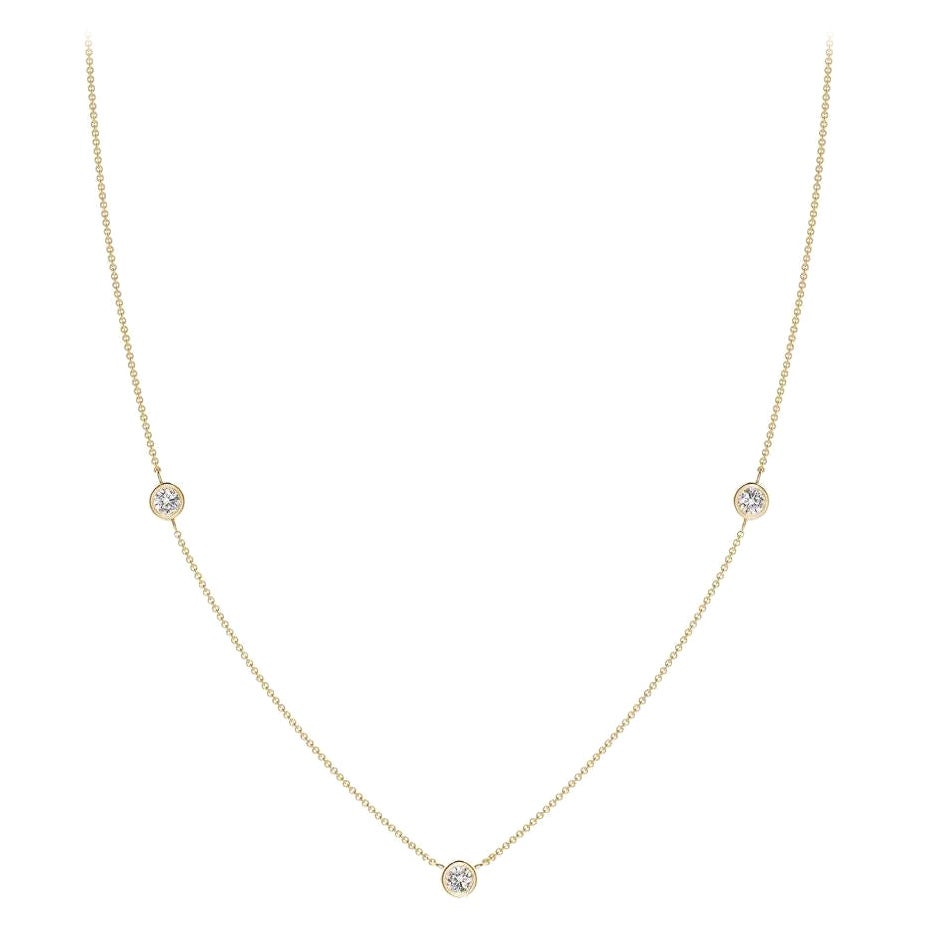 Collier en or jaune 14K avec chaîne de diamants ronds naturels 0,33cttw (I-J, I1-I2)