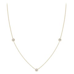 Collana con catena di diamanti tondi naturali da 0,33cttw in oro giallo 14K (I-J, I1-I2)