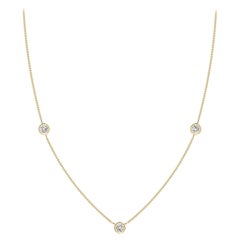 Natürliche runde 0,5cttw Diamantkette Halskette aus 14K Gelbgold (I-J, I1-I2)