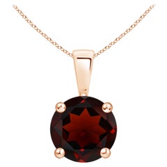 ANGARA Natural Classic Round 2.20ct Garnet Solitaire Pendant in 14K Rose Gold