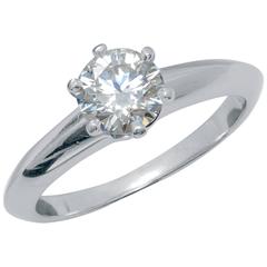 Tiffany & Co. Round 0.66 Carat I VS1 Platinum Solitaire Ring