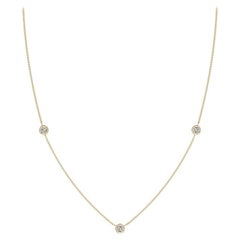 Collana con catena di diamanti tondi naturali da 0,33 carati in oro giallo 14K (colore K, I3)