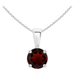 ANGARA Natural Classic Round 0.60ct Garnet Solitaire Pendant in Platinum