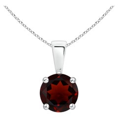 ANGARA Natural Classic Round 1ct Garnet Solitaire Pendant in Platinum