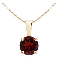 ANGARA Natural Classic Round 1ct Garnet Solitaire Pendant in 14K Yellow Gold