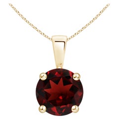 ANGARA Natural Classic Round 2.20ct Garnet Solitaire Pendant in 14K Yellow Gold