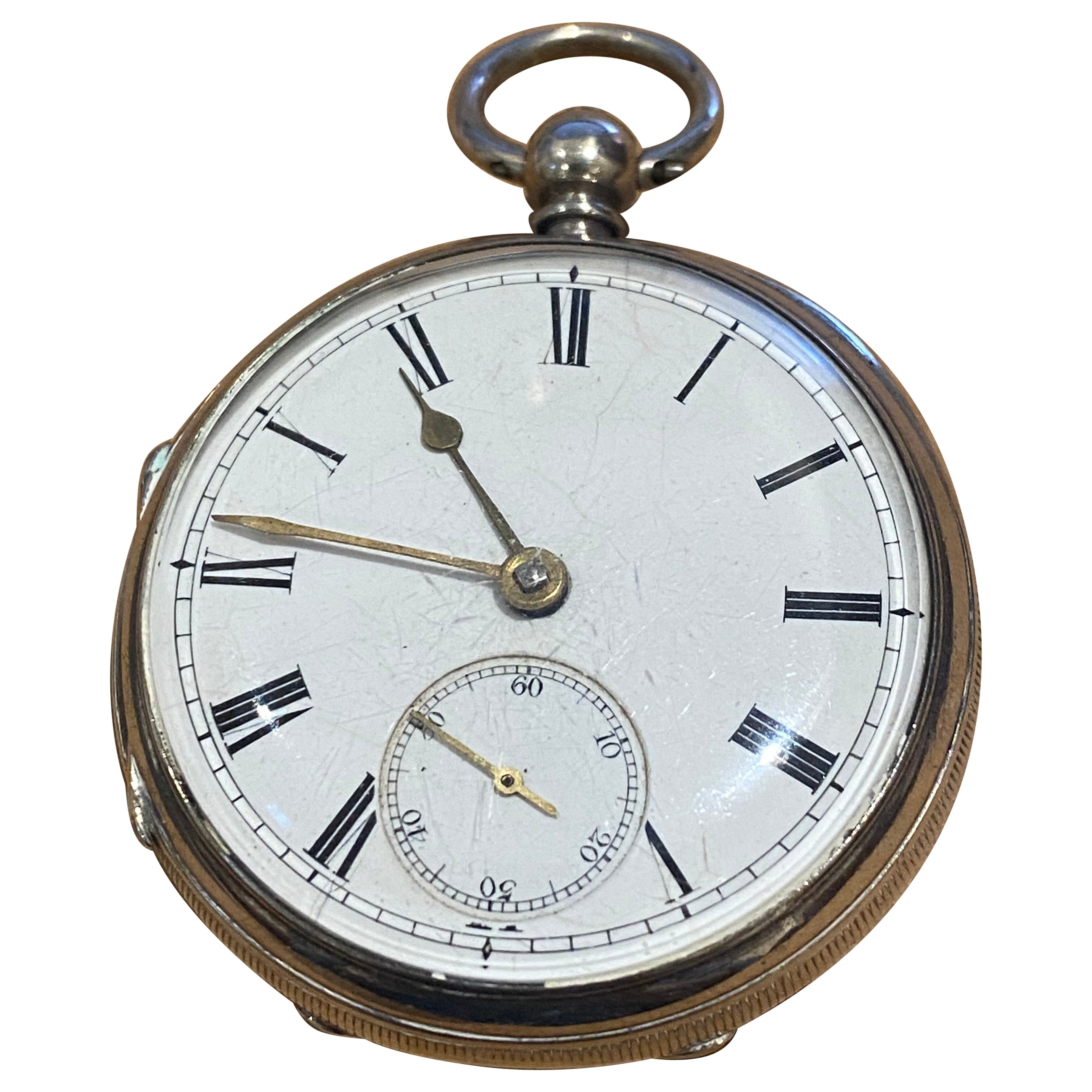Antique 925 Silver OpenFace 48mm Pocket Watch, signed R. Seale, Clonmel, c1882 For Sale