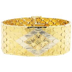 FERRUCCI Link Wide Two Color 18k Gold Bracelet 7