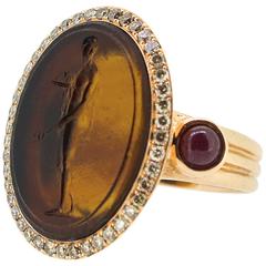 Barry Brinker Rose Gold Antique Roman Intaglio Ring