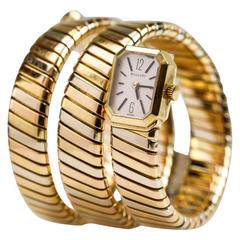 Bvlgari "Bulgari" Tricolor Gold Lady's Tubogas Wristwatch 11