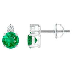 ANGARA Orecchini con smeraldo naturale da 0,90ct e diamante in platino