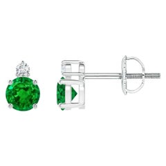ANGARA Orecchini con smeraldo naturale da 0,48ct e diamante in platino