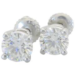 Platinum Tiffany 
Co. Diamond Stud Earrings
