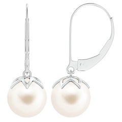 Orecchini a goccia con perla d'acqua dolce coltivata in oro bianco 14 carati
