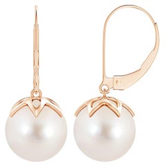 Orecchini a goccia con perla d'acqua dolce coltivata in oro rosa 14K