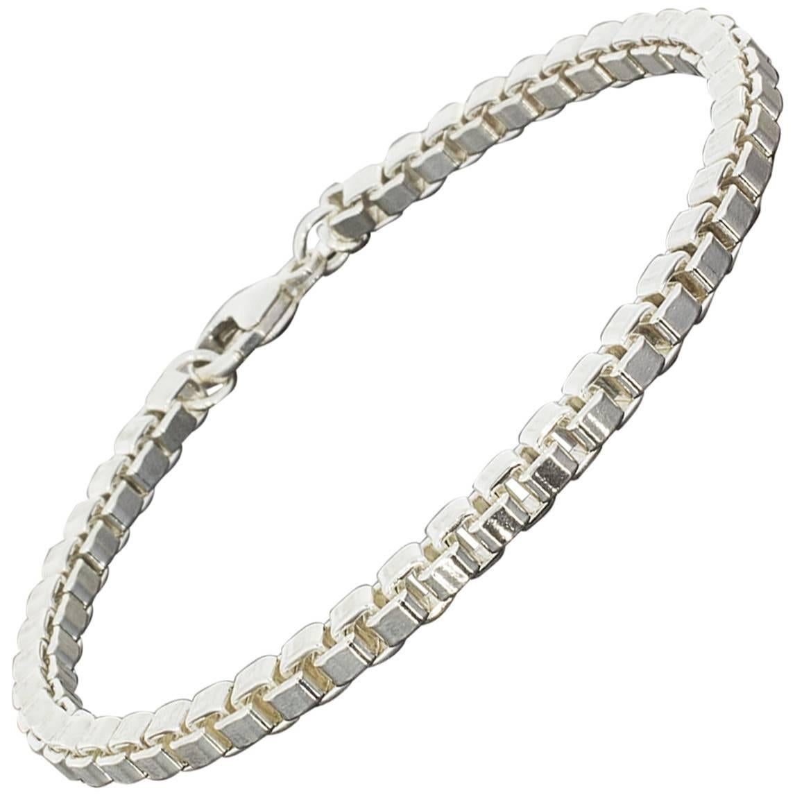 Tiffany und Co Sterling Silber 7::5" 4::5mm venezianischen Box Kette Armband